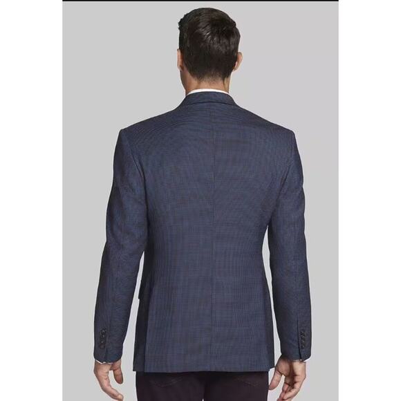 Jos A Bank Traveler Slim Fit Check Blazer Sport Coat Blazer Jacket Mens Size 48R - Picture 2 of 8